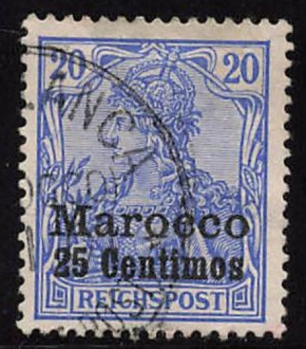 German Post in Morocco, Michel No. 10, cancelled, Germania issue.