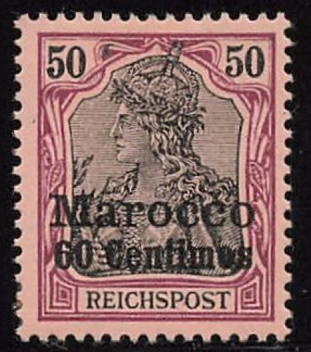German Post in Morocco Michel 14 * unused with hinge remnant Germania