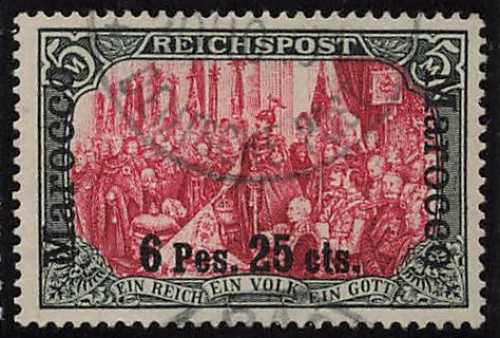 German Post in Morocco, Michel No. 19 I o, cancelled Authenticated by Bentzsch