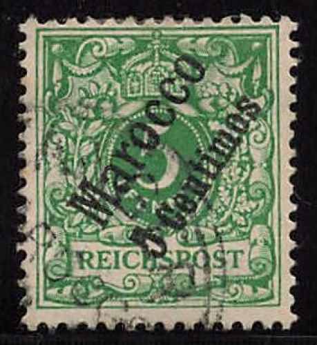German Post in Morocco, Michel No. 2, cancelled (Crown & Eagle)
