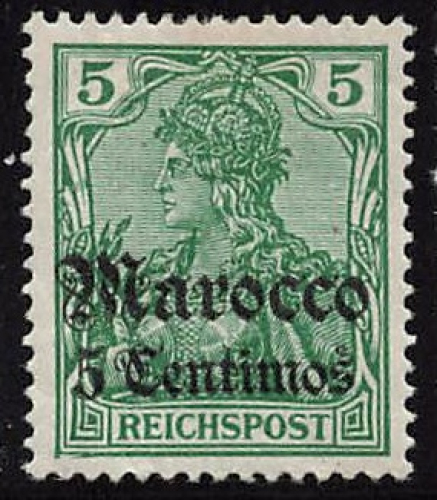 German Post in Morocco Michel 20 * unused with hinge remnant