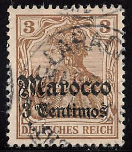 German Post in Morocco, Michel No. 21, 'o' (circular date stamp) cancellation, Germania issue.