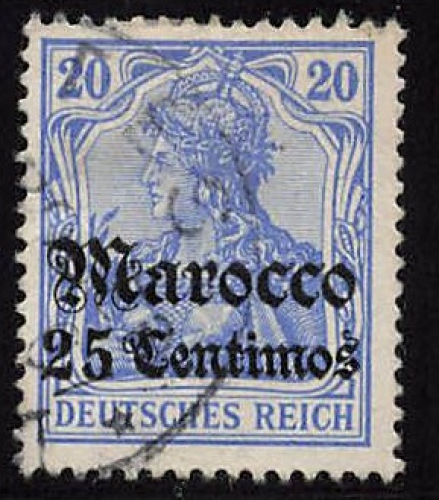 German Post in Morocco, Michel No. 24 o (cancelled), Germania issue.