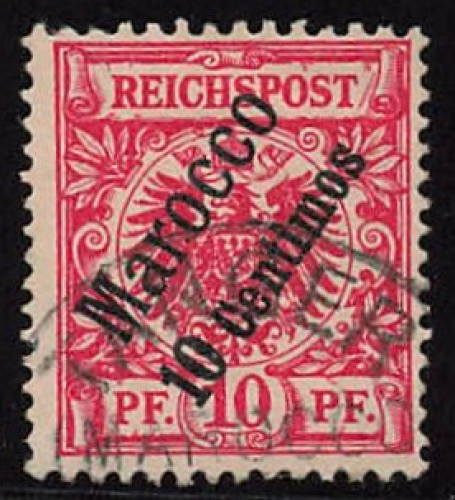 German Post in Morocco, Michel No. 3, cancelled (Crown & Eagle)