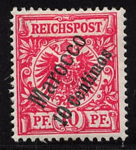 German Post in Morocco Michel 3 * unused with hinge remnant, Crown and Eagle