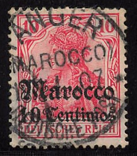 German Post in Morocco, Michel No. 36, used (cancelled), Germania issue.