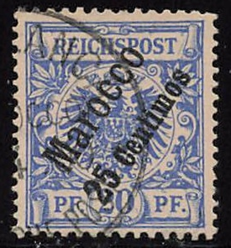 German Post in Morocco, Michel No. 4 cancelled (Crown & Eagle)