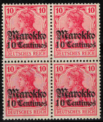 Deutsche Post in Marokko Michel 48 ** postfrisch Germania Viererblock