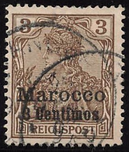 German Post in Morocco, Michel No. 7, cancelled, Germania issue.