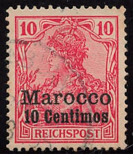 German Post in Morocco, Michel No. 9, cancelled, Germania issue.