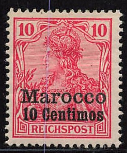 German Post in Morocco Michel 9 * unused with hinge remnant