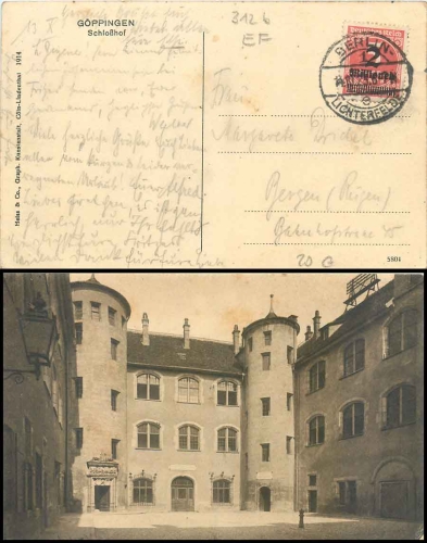 German Reich Michel 312 From single franking on Goppingen postcard o Berlin Lichterfelde 10/14/1923