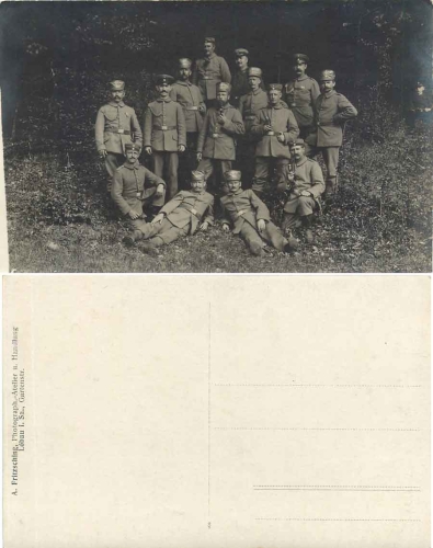 German soldiers in uniform WW1 Fritzsching Loebau around 1915