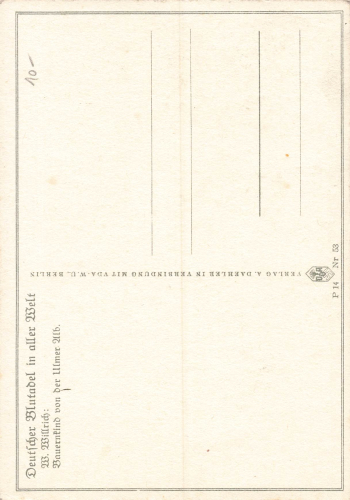 German blood nobility farmer child of the Ulmer Alb Artist W. Willrich VDA P14 Nr.53