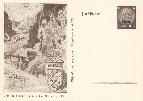 Alsace 6 Pfennig Hindenburg postal stationery P242 In the fight for freedom Narvik 1940 *