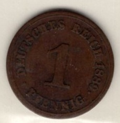 Deutsches Reich Kaiserreich 1 Pfennig 1889 E kleiner Adler