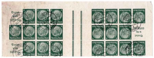 German Reich stamp book sheet 49 se-tenant "Join the NSV!" o Zichenau2 train station 30.7.1944