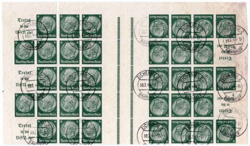 German Reich stamp book sheet 49 se-tenant "Join the NSV!" o Zichenau2 train station 30.7.1944