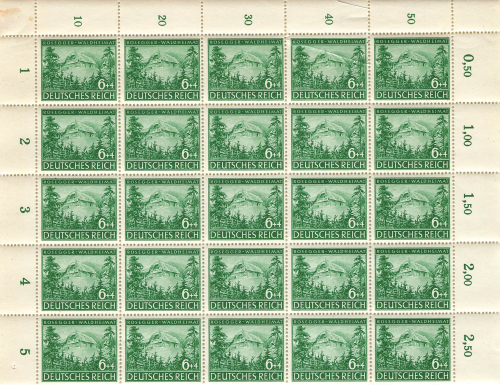 German Reich Michel 855 Peter Rosegger counter sheet part **1943