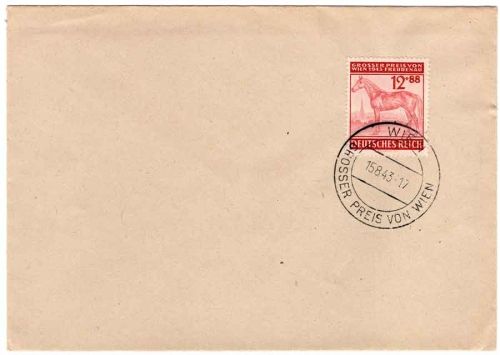 German Reich Michel 858 Grand Prix of Vienna with special cancellation Vienna 15.8.1943