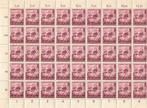 German Empire Michel 872 10 years of relief work for mother and child switch sheet part ** 1944