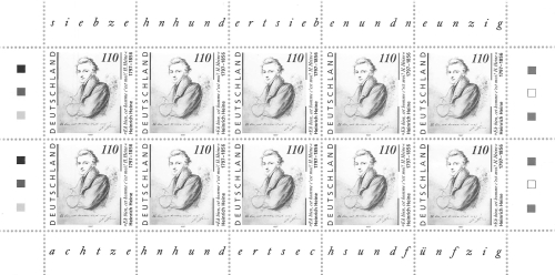 Germany Michel 1962 Heinrich Heine miniature sheet II without runic symbols ** 1997