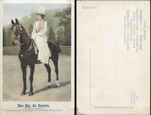 the German Empress on horseback * around 1900