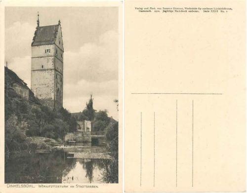 Dinkelsbühl Wörnitztorturm am Stadtgraben * ca. 1910