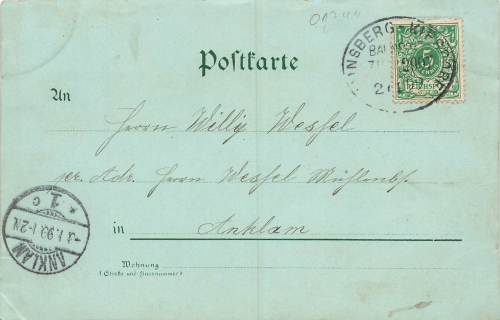 01744 Dippoldiswalde Moonlight litho Railway post Hainsberg-Kipsdorf train 2907 o 1899
