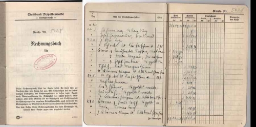 Dippoldiswalde account book of the city bank 1943