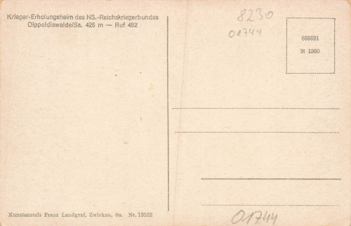 01744 Dippoldiswalde Warrior Rest Home of the NS Reichskriegerbund * around 1940