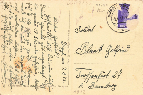 01744 Dippoldiswalde Ost Erzgebirge o 1941
