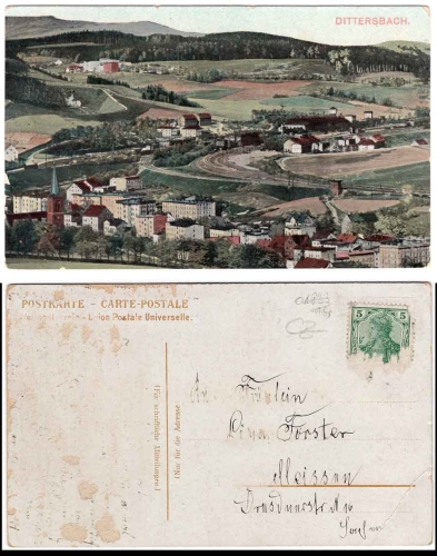 Dittersbach Bohemia Jetrichovice AK around 1910