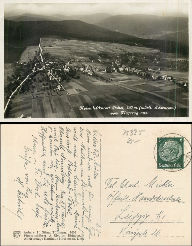 75335 Dobel Schwarzwald vom Flugzeug o 01.08.1937