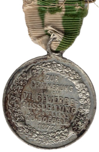 Döbeln Medaille Landwirtschaft und VI. Gewerbe Ausstellung 6.- 10.9.1877