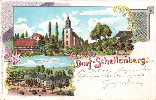Dorf Schellenberg Leubsdorf Litho  o 1905