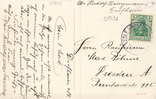 01738 Dorfhain bei Edle Krone o 1909