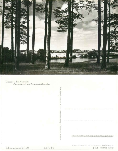 17255 Drosedow general view with crooked clouds lake * 1962 Hanich0622
