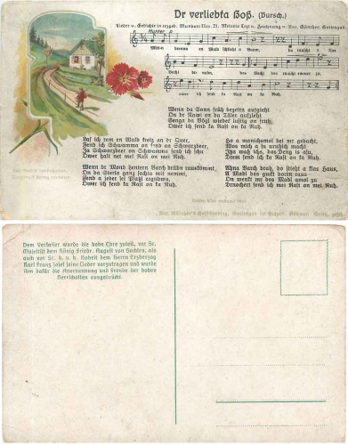 Anton Günther "Dr in love Boß" song card artist card *ca.1910
