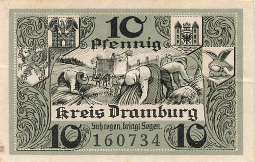 Dramburg Pommern Notgeldschein Drawsko Pomorskie 1920