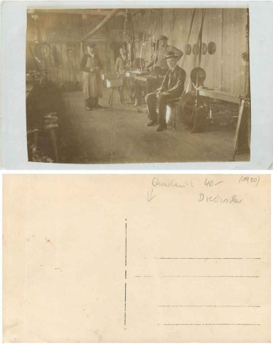 Drechslerei Werkstatt Echtfotokarte * ca. 1920