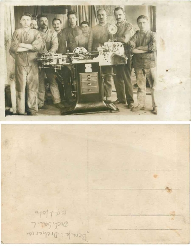 Dreher vor Drehbank, Echtfoto, * ca. 1920