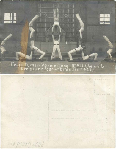 Dresden 4. Sächsisches Kreisturnfest 1921 Freie Turner Vereinigung III Abteilung Chemnitz Echtfoto