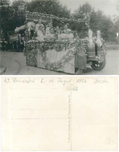 Dresden 43rd federal festival 1926 of the federal German cyclists BDR parade real photo