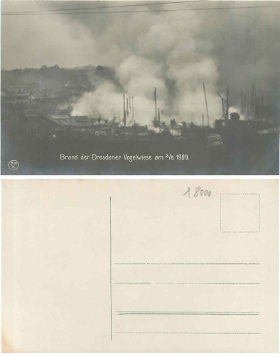 Dresden Vogelwiese fire on August 2nd, 1909 real photo BNK