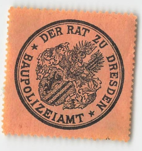 Dresden Building Police Office seal stamp around 1930