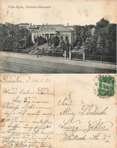 Blasewitz Dresden Villa Ilgen Loschwitzer Strasse 37 o 1926