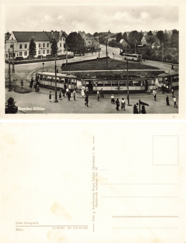 Buehlau Dresden Ullersdorfer Platz Kurhaus tram terminus * around 1950