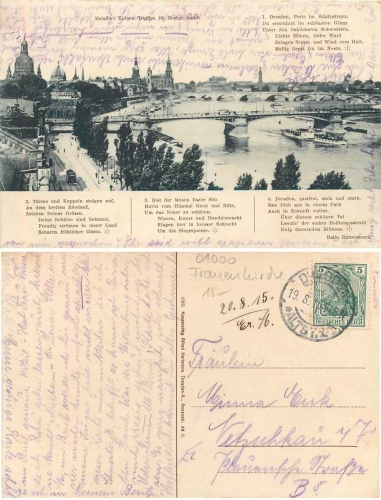 Dresden Carola bridge song card Rollo Rottersmark o 20.8.1915