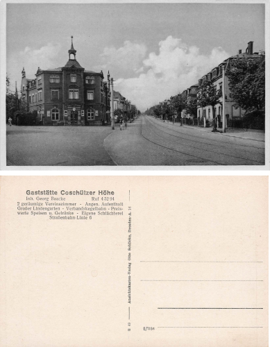 Coschuetz Dresden Restaurant Coschuetzer Höhe Georg Baake * um 1930